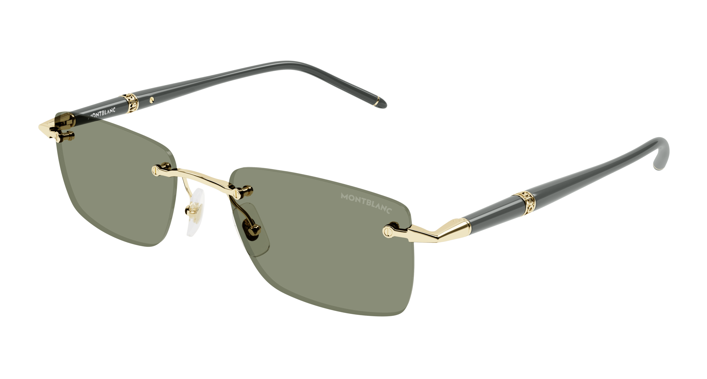 Montblanc MB0344S 005 gold grey green 54