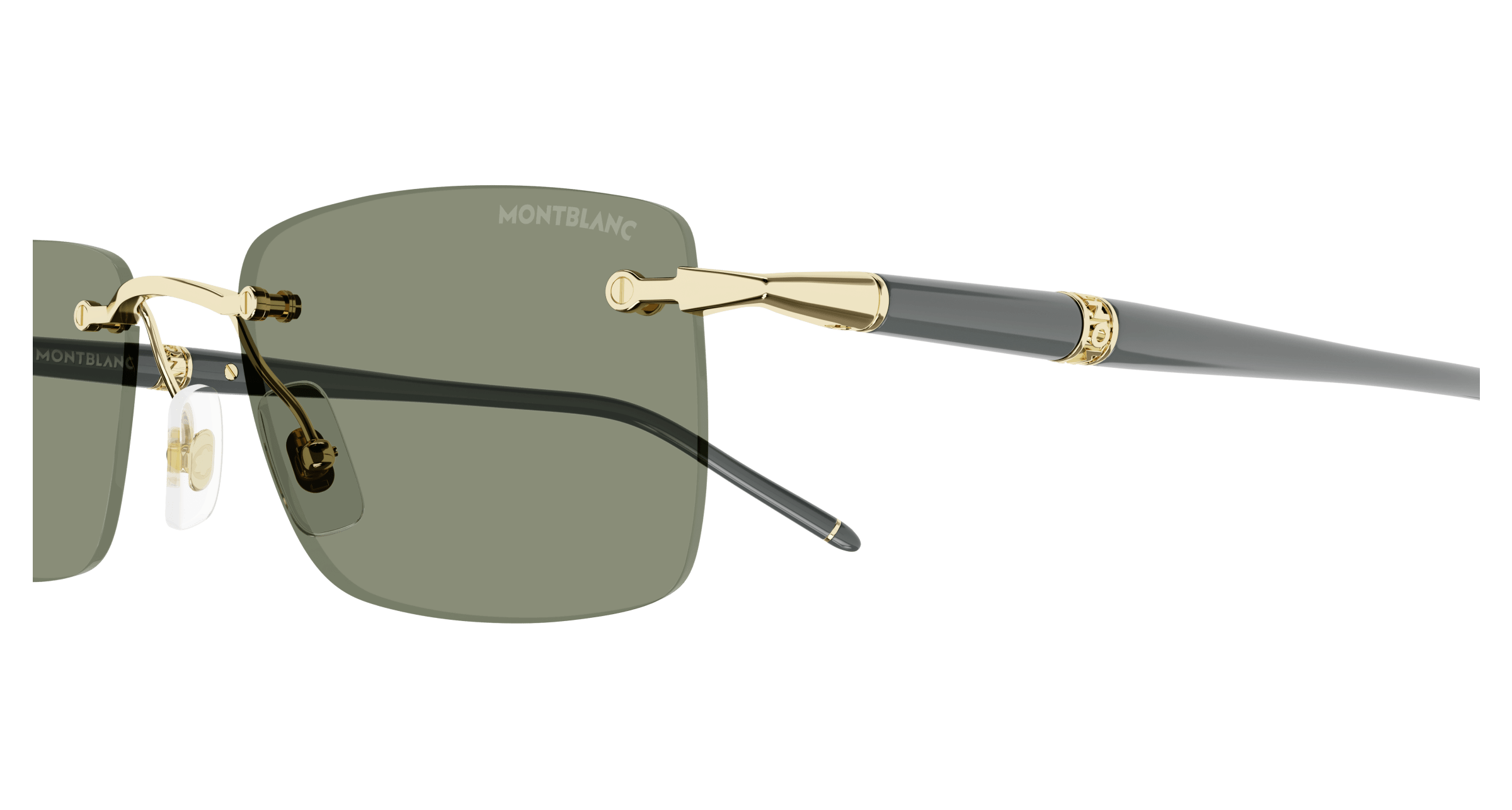 Montblanc MB0344S 005 gold grey green 54