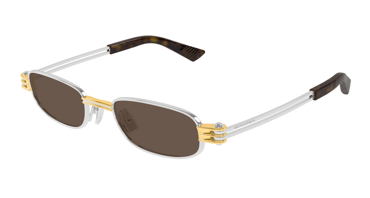Bottega Veneta BV1381S 001 silver silver brown 50