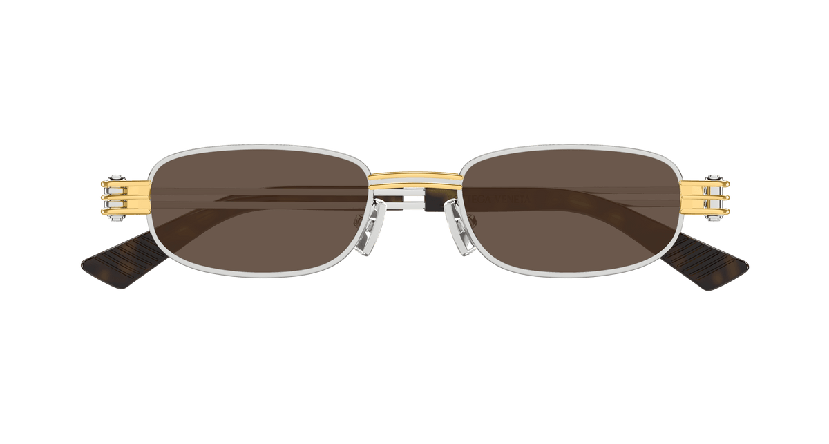 Bottega Veneta BV1381S 001 silver silver brown 50