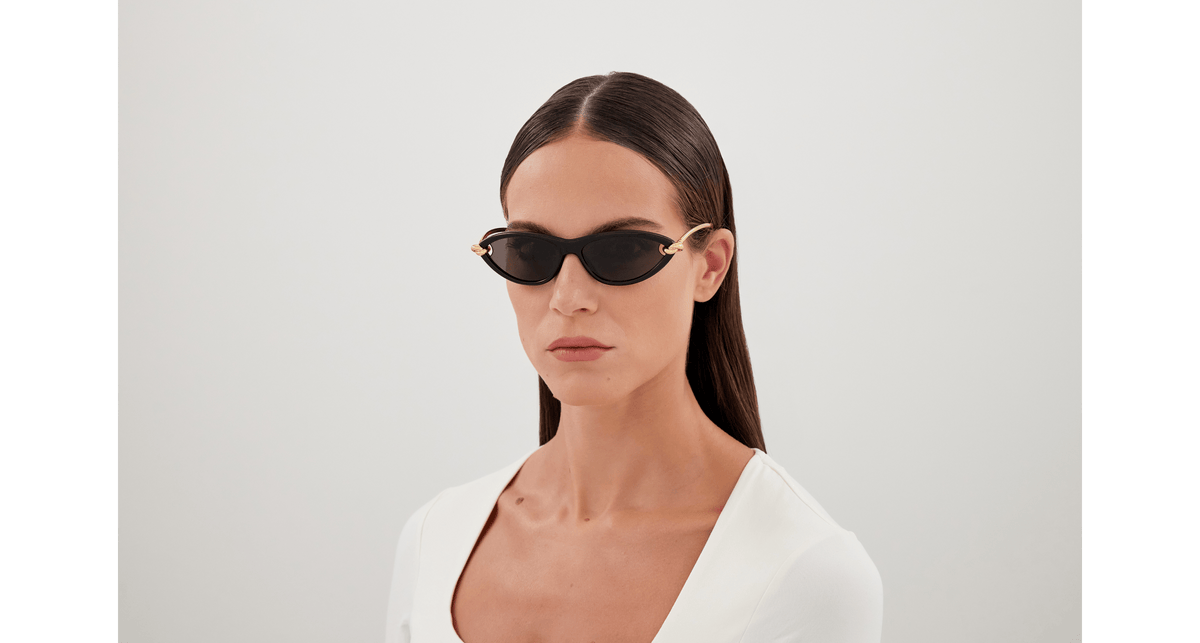 Bottega Veneta BV1390S 001 black gold grey 56