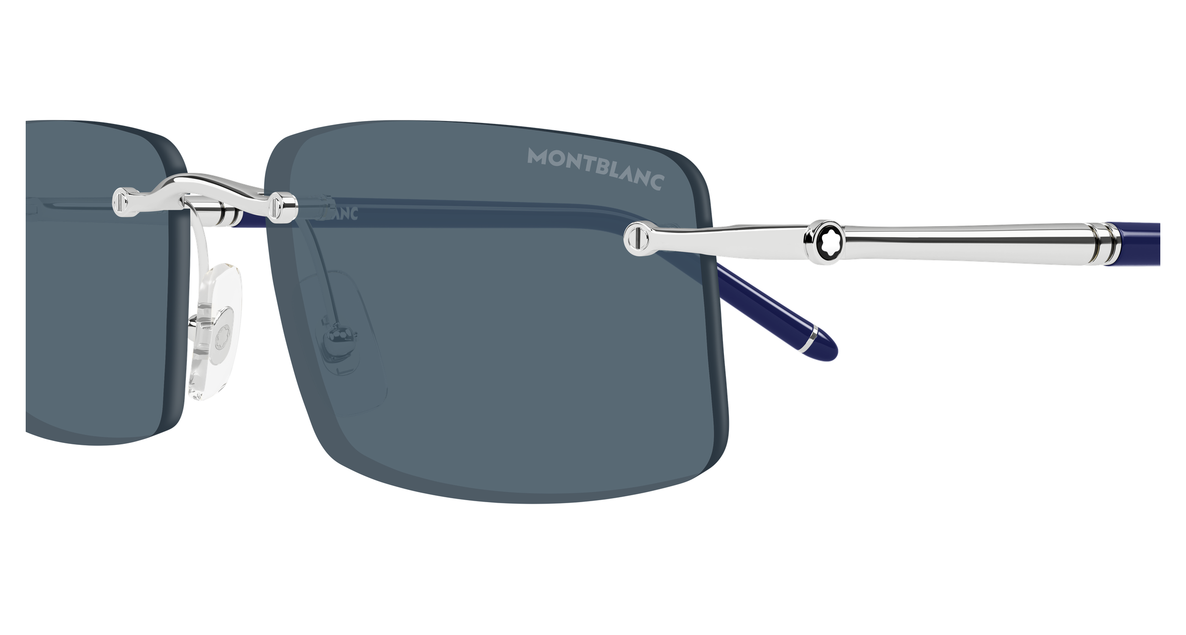 Montblanc MB0443S 003 silver silver grey 56