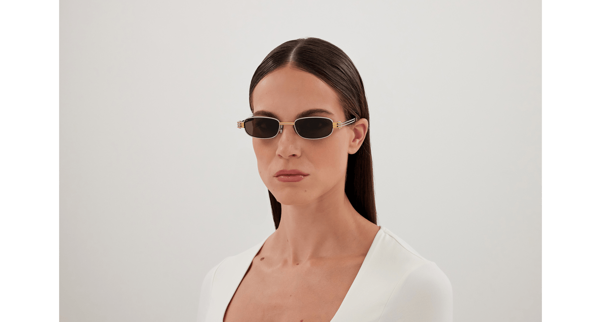 Bottega Veneta BV1381S 001 silver silver brown 50