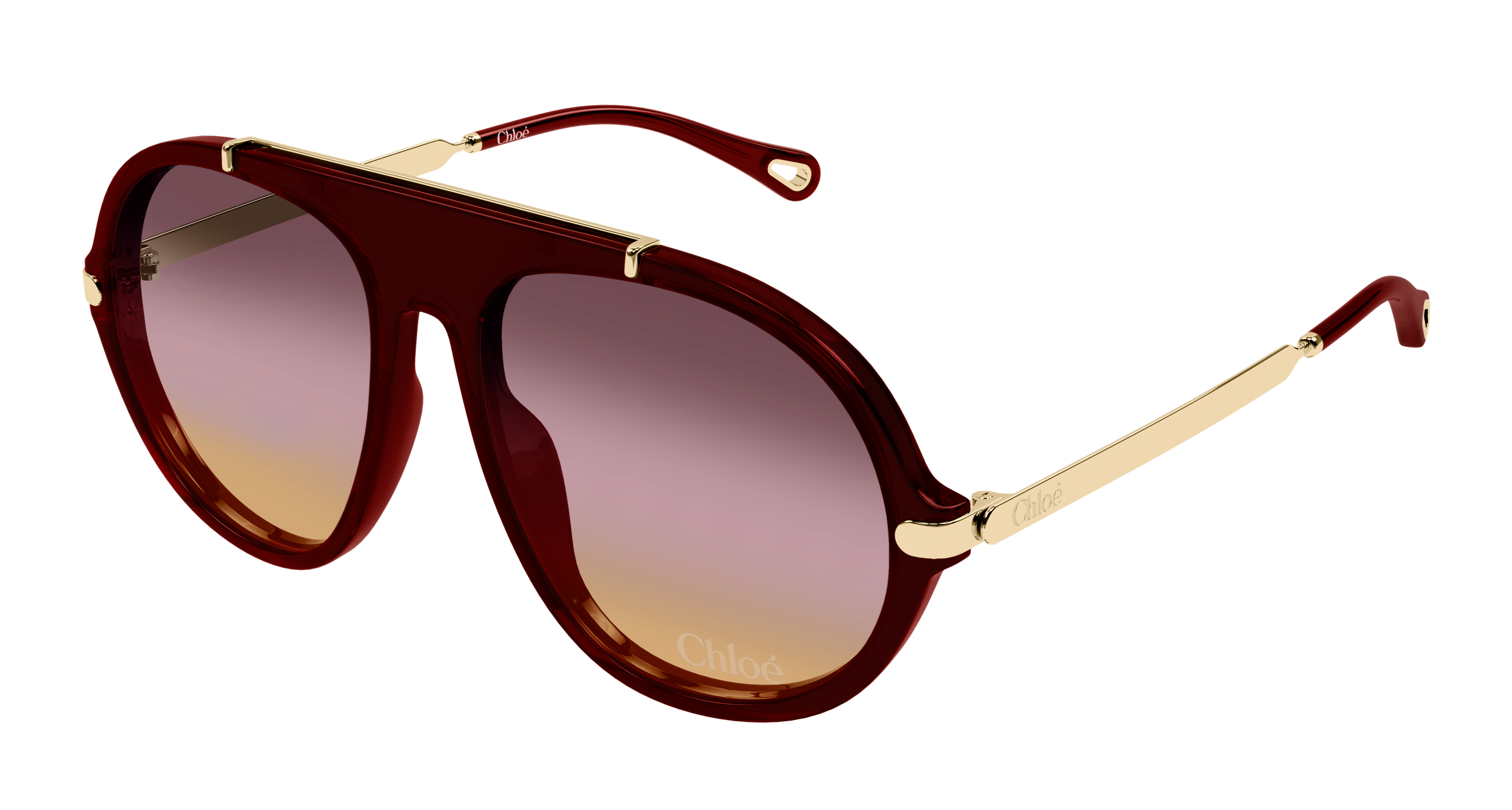 CHLOE CH0357S 004 burgundy gold pink 58