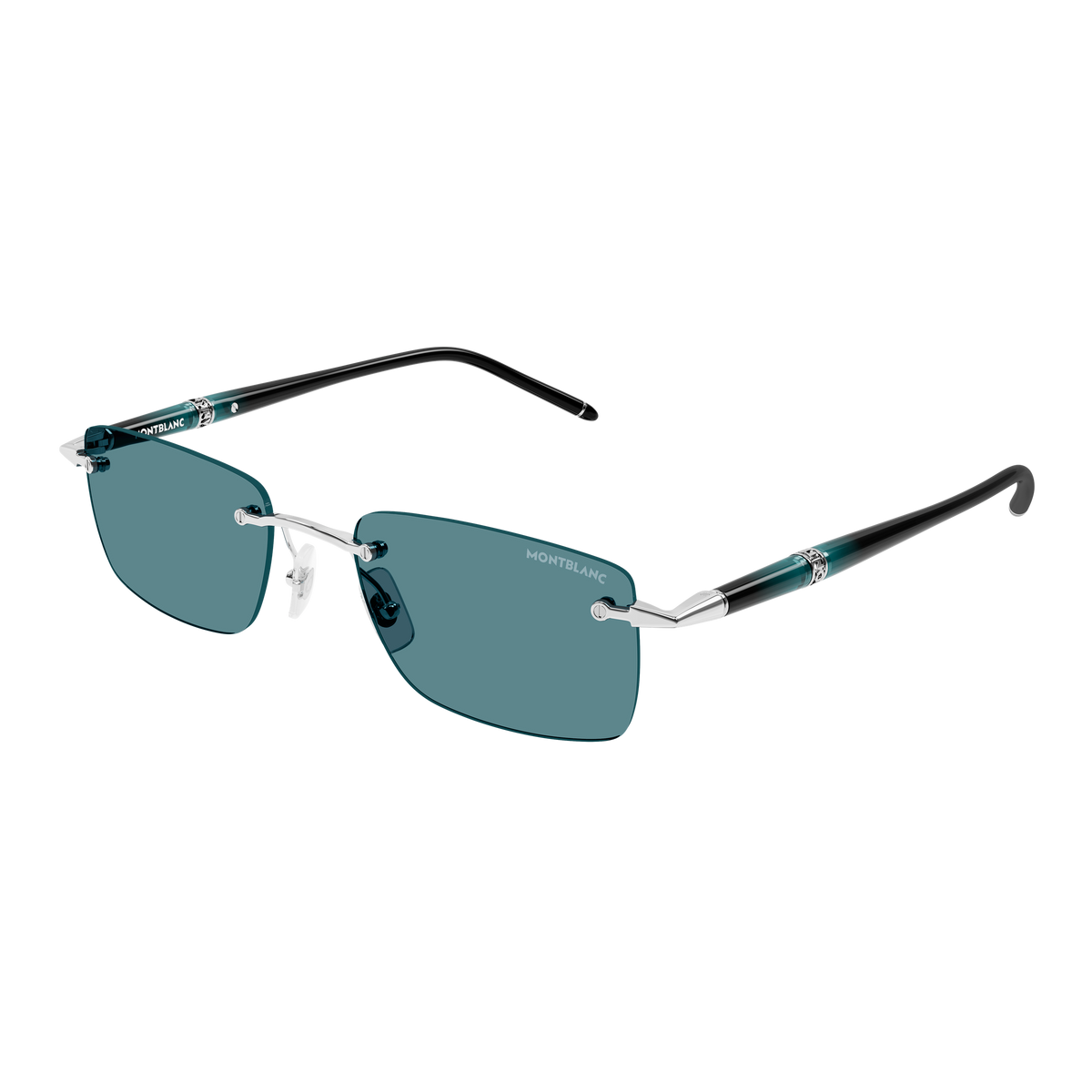 Montblanc MB0344S 012 silver black green 54
