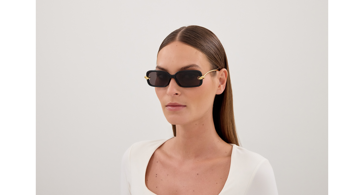 Bottega Veneta BV1439S 001 black gold grey 56