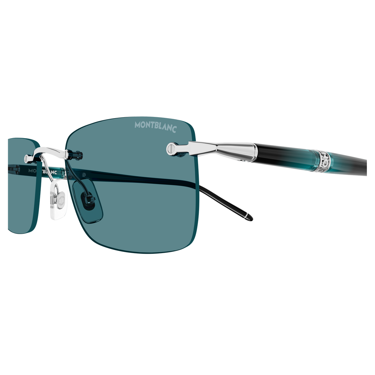 Montblanc MB0344S 012 silver black green 54